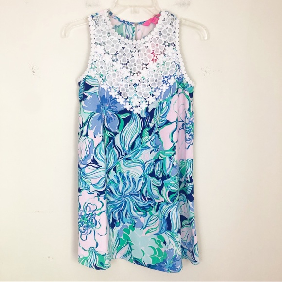 Lilly Pulitzer Nala Crochet Shift Dress Blue Sz 00 - Picture 8 of 8